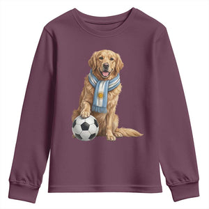 Golden Retriever Soccer Fan Youth Sweatshirt Argentina Football Pride