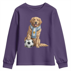 Golden Retriever Soccer Fan Youth Sweatshirt Argentina Football Pride