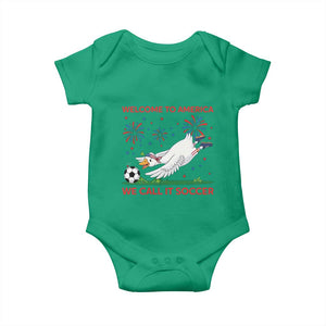 Funny USA Goose Football Baby Onesie Welcome To America We Call It Soccer TS12 Irish Green Print Your Wear