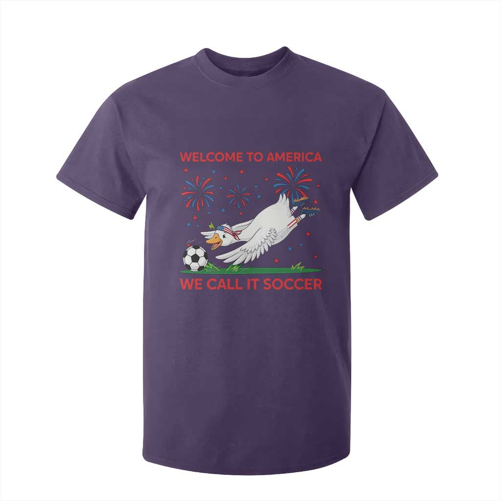 Funny USA Goose Football T Shirt For Kid Welcome To America We Call It Soccer