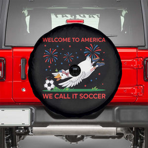 Funny USA Goose Football Spare Tire Cover Welcome To America We Call It Soccer