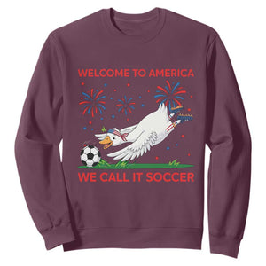 Funny USA Goose Football Sweatshirt Welcome To America We Call It Soccer