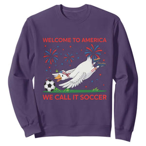 Funny USA Goose Football Sweatshirt Welcome To America We Call It Soccer
