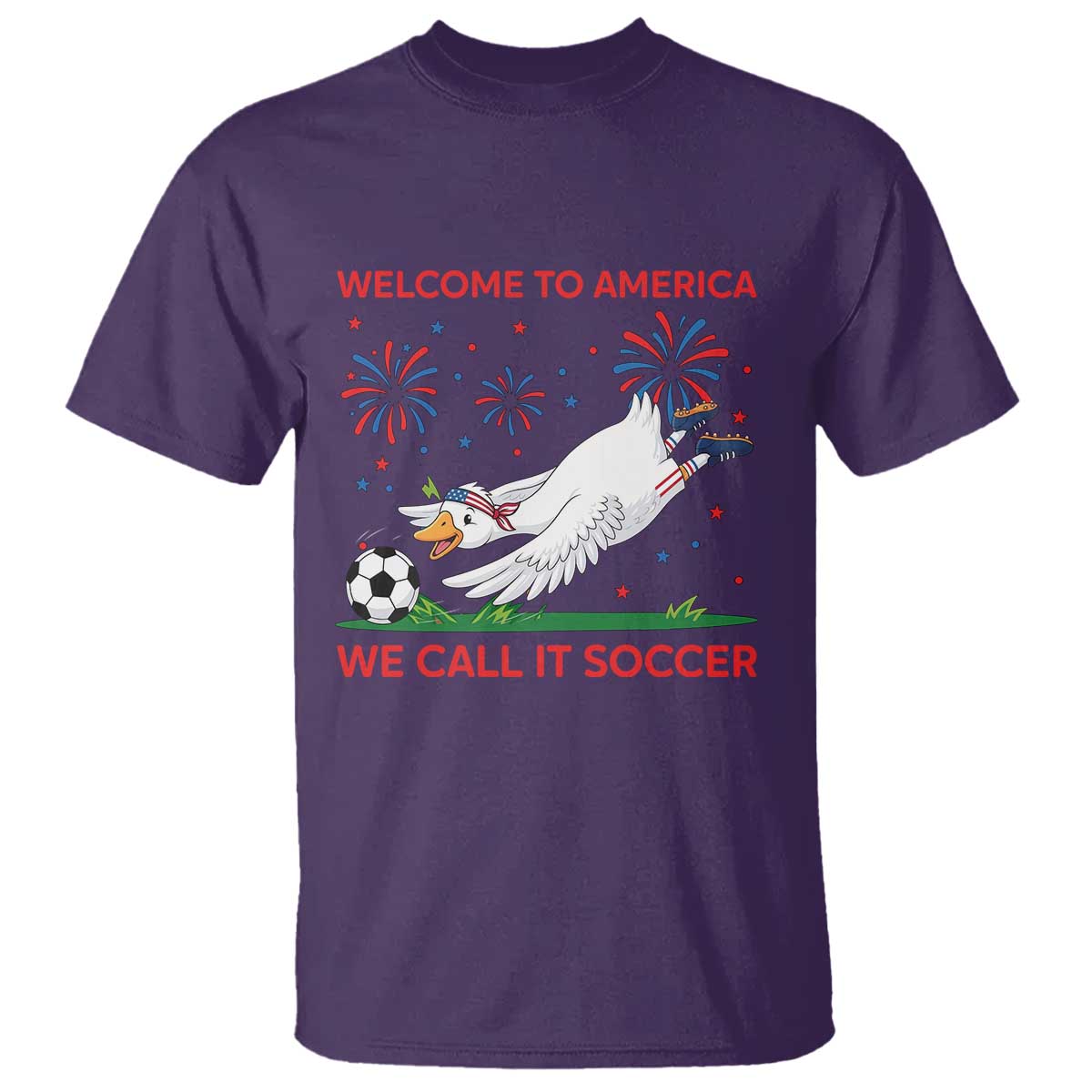 Funny USA Goose Football T Shirt Welcome To America We Call It Soccer