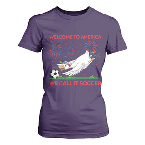 Funny USA Goose Football T Shirt For Women Welcome To America We Call It Soccer