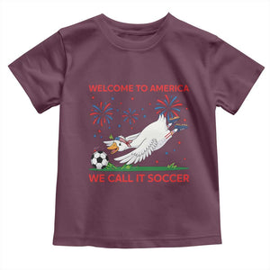 Funny USA Goose Football Toddler T Shirt Welcome To America We Call It Soccer