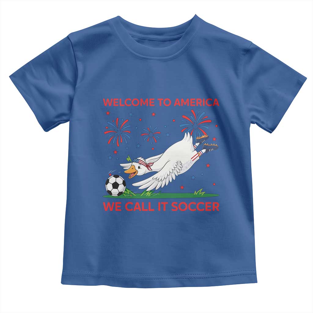 Funny USA Goose Football Toddler T Shirt Welcome To America We Call It Soccer