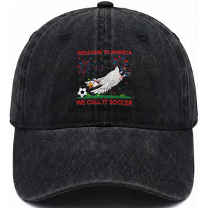 Funny USA Goose Football Washed Cotton Baseball Cap Welcome To America We Call It Soccer TS12 Print Your Wear