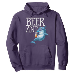 Dolphin And Beer Lover Funny Beach Life Gift Hoodie TS12 Purple Print Your Wear