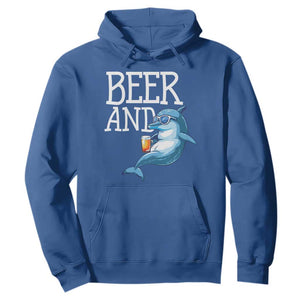 Dolphin And Beer Lover Funny Beach Life Gift Hoodie TS12 Royal Blue Print Your Wear