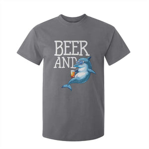Dolphin And Beer Lover Funny Beach Life Gift T Shirt For Kid TS12 Charcoal Print Your Wear