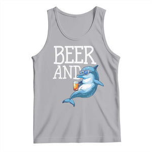 Dolphin And Beer Lover Funny Beach Life Gift Tank Top TS12 Athletic Heather Print Your Wear