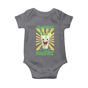 Summers Are Made For Mojitos Baby Onesie Funny Vacation Cocktail TS12 Charcoal Print Your Wear