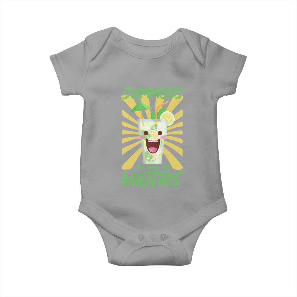 Summers Are Made For Mojitos Baby Onesie Funny Vacation Cocktail TS12 Sport Gray Print Your Wear