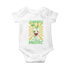 Summers Are Made For Mojitos Baby Onesie Funny Vacation Cocktail TS12 White Print Your Wear