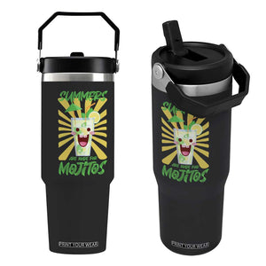 Summers Are Made For Mojitos Flip Straw Tumbler Funny Vacation Cocktail TS12 One Size: 30 oz Black Print Your Wear