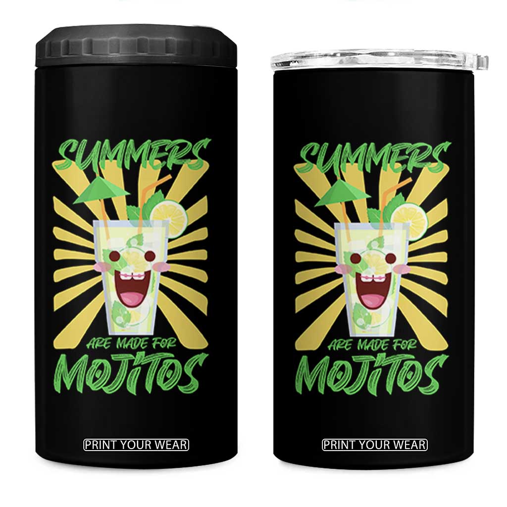 Summers Are Made For Mojitos 4 in 1 Can Cooler Tumbler Funny Vacation Cocktail TS12 One Size: 16 oz Black Print Your Wear