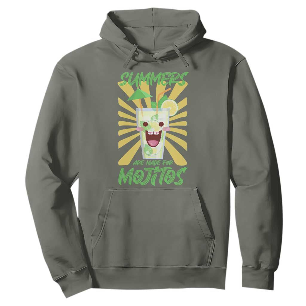 Summers Are Made For Mojitos Hoodie Funny Vacation Cocktail TS12 Military Green Print Your Wear