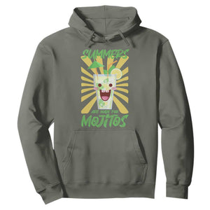 Summers Are Made For Mojitos Hoodie Funny Vacation Cocktail TS12 Military Green Print Your Wear
