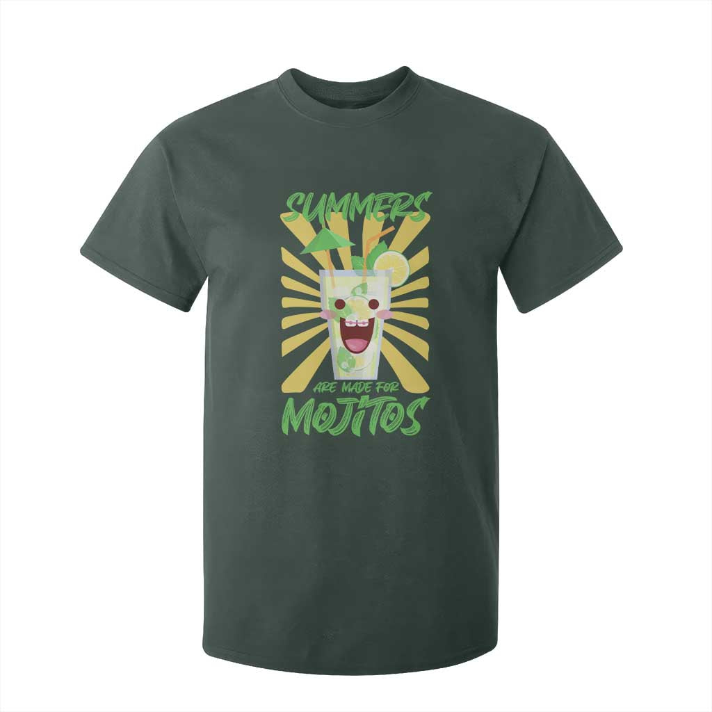 Summers Are Made For Mojitos T Shirt For Kid Funny Vacation Cocktail TS12 Dark Forest Green Print Your Wear