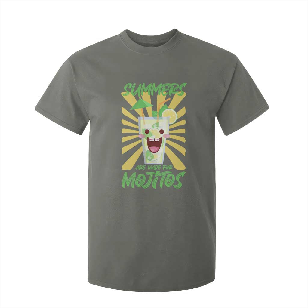 Summers Are Made For Mojitos T Shirt For Kid Funny Vacation Cocktail TS12 Military Green Print Your Wear