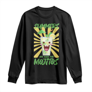 Summers Are Made For Mojitos Long Sleeve Shirt Funny Vacation Cocktail TS12 Black Print Your Wear
