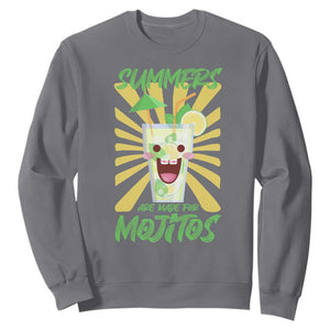 Summers Are Made For Mojitos Sweatshirt Funny Vacation Cocktail TS12 Charcoal Print Your Wear