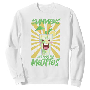 Summers Are Made For Mojitos Sweatshirt Funny Vacation Cocktail TS12 White Print Your Wear