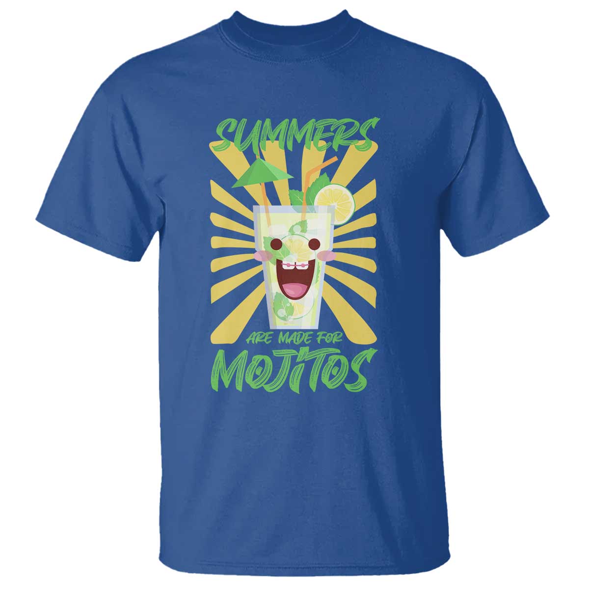 Summers Are Made For Mojitos T Shirt Funny Vacation Cocktail TS12 Royal Blue Print Your Wear