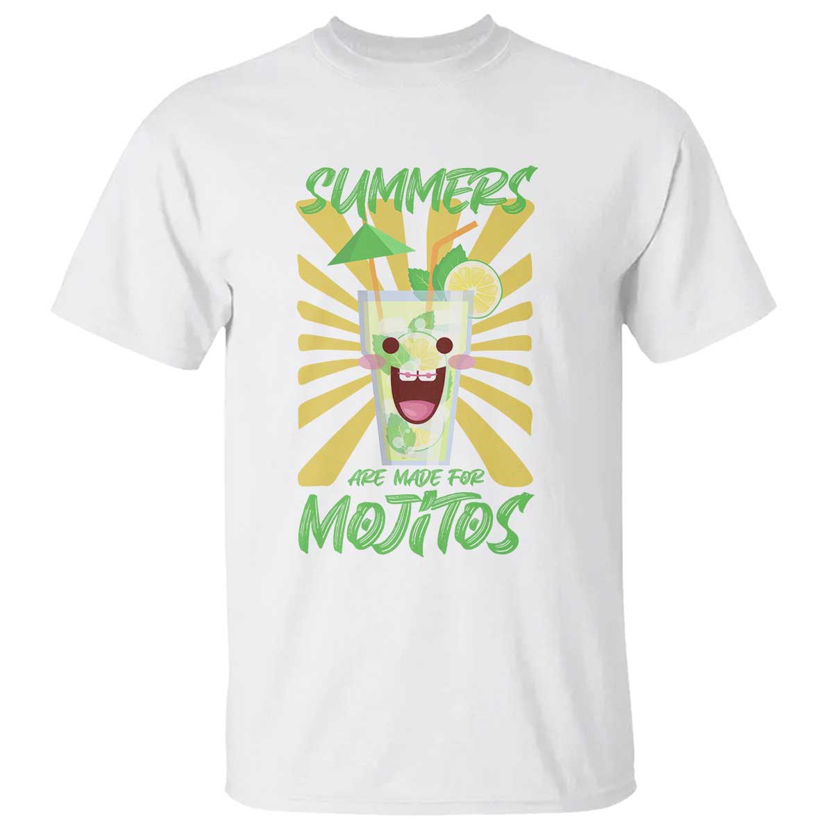 Summers Are Made For Mojitos T Shirt Funny Vacation Cocktail TS12 White Print Your Wear