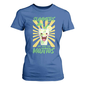 Summers Are Made For Mojitos T Shirt For Women Funny Vacation Cocktail TS12 Royal Blue Print Your Wear