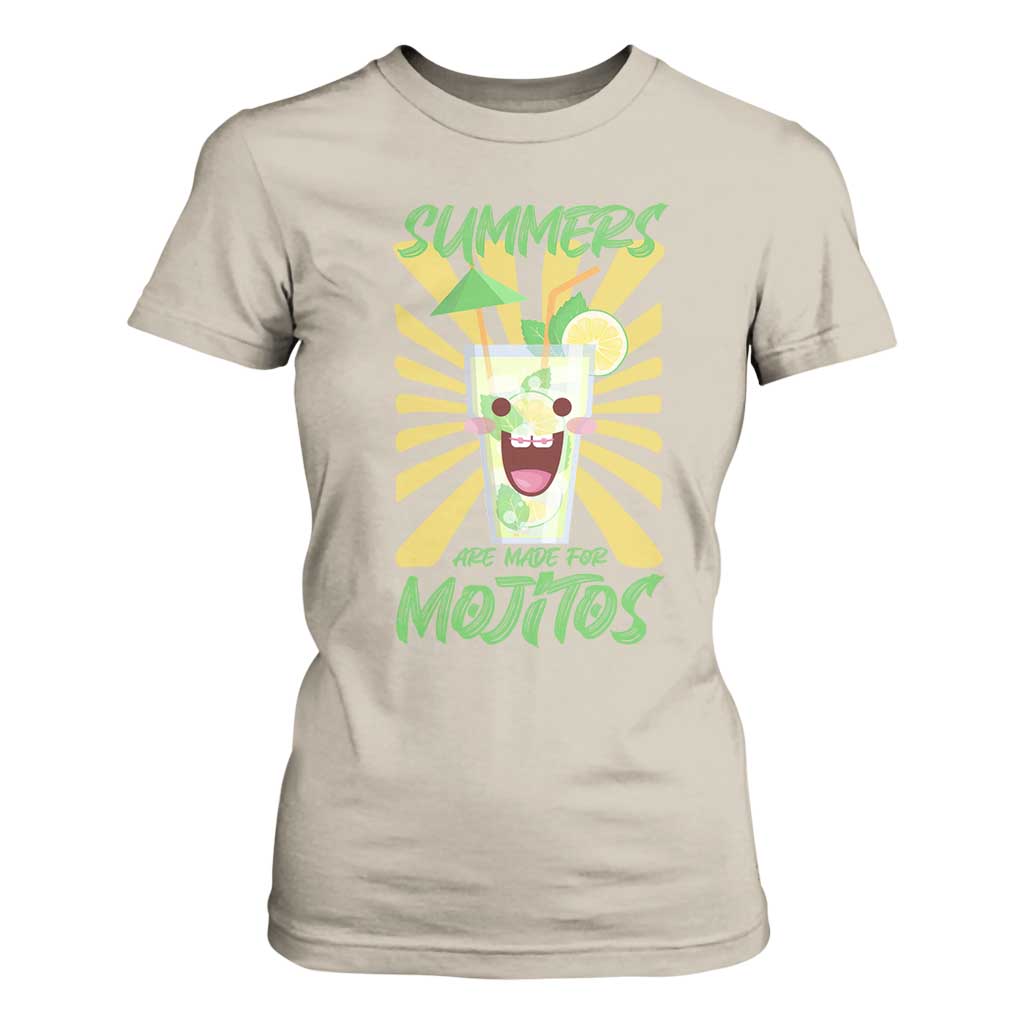 Summers Are Made For Mojitos T Shirt For Women Funny Vacation Cocktail TS12 Sand Print Your Wear