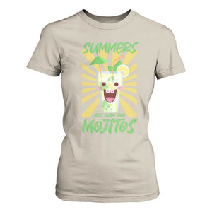 Summers Are Made For Mojitos T Shirt For Women Funny Vacation Cocktail TS12 Sand Print Your Wear