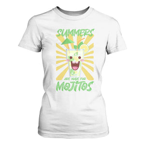 Summers Are Made For Mojitos T Shirt For Women Funny Vacation Cocktail TS12 White Print Your Wear