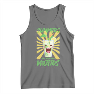 Summers Are Made For Mojitos Tank Top Funny Vacation Cocktail TS12 Black Heather Print Your Wear