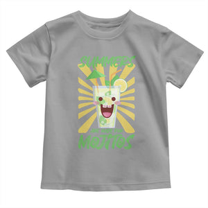 Summers Are Made For Mojitos Toddler T Shirt Funny Vacation Cocktail TS12 Sport Gray Print Your Wear