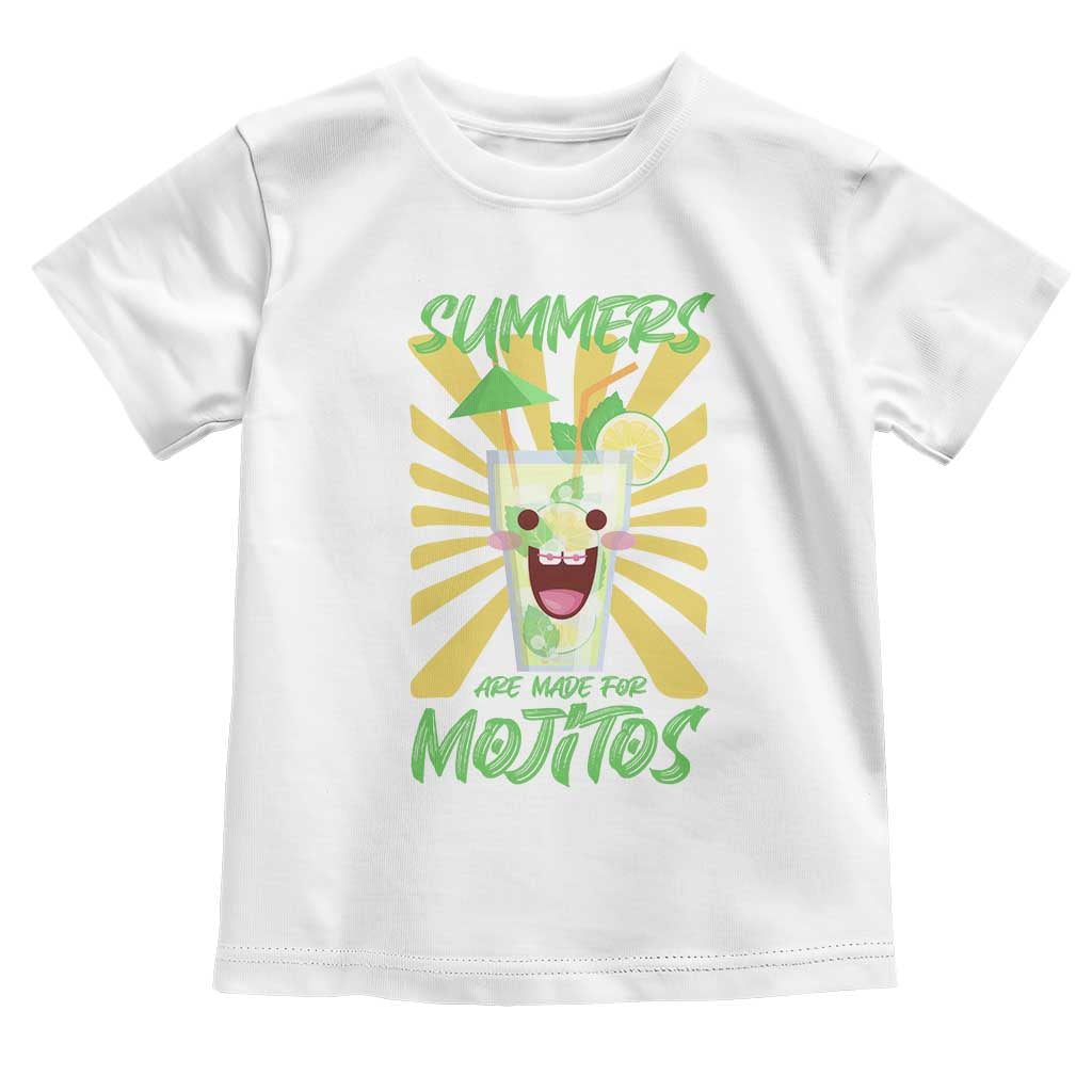 Summers Are Made For Mojitos Toddler T Shirt Funny Vacation Cocktail TS12 White Print Your Wear