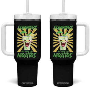 Summers Are Made For Mojitos Tumbler With Handle Funny Vacation Cocktail TS12 One Size: 40 oz Black Print Your Wear