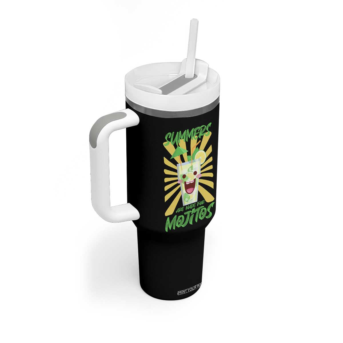 Summers Are Made For Mojitos Tumbler With Handle Funny Vacation Cocktail TS12 Print Your Wear