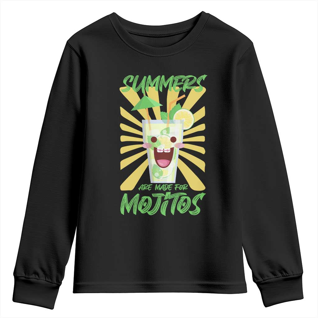 Summers Are Made For Mojitos Youth Sweatshirt Funny Vacation Cocktail TS12 Black Print Your Wear