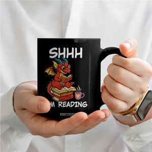 Shhh I Am Reading Coffee Mug Funny Dragon Reading Book TS12 Print Your Wear