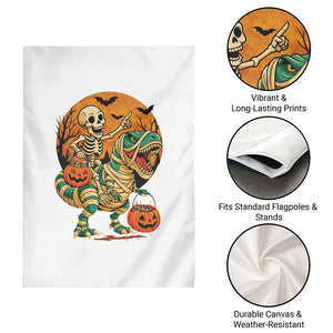 Funny Skeleton Riding Mummy Dinosaur Halloween Garden Flag TS12 Print Your Wear