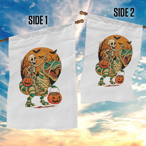 Funny Skeleton Riding Mummy Dinosaur Halloween Garden Flag TS12 Print Your Wear