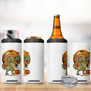 Funny Skeleton Riding Mummy Dinosaur Halloween 4 in 1 Can Cooler Tumbler TS12 Print Your Wear