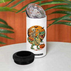 Funny Skeleton Riding Mummy Dinosaur Halloween 4 in 1 Can Cooler Tumbler TS12 Print Your Wear