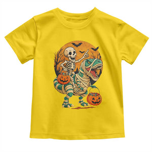 Funny Skeleton Riding Mummy Dinosaur Halloween Toddler T Shirt TS12 Daisy Print Your Wear