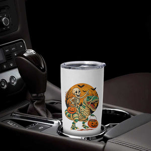 Funny Skeleton Riding Mummy Dinosaur Halloween Tumbler Cup TS12 Print Your Wear