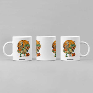 Funny Skeleton Riding Mummy Dinosaur Halloween Coffee Mug TS12 Print Your Wear