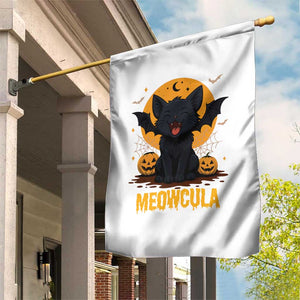 Black Cat Halloween Garden Flag Meowcula Cute Smilling With Bat TS12 Print Your Wear