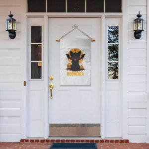 Black Cat Halloween Garden Flag Meowcula Cute Smilling With Bat TS12 Print Your Wear